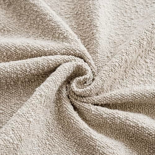 Set of 2 Boucle Throw Pillow Covers, 20 x 20 Inch - Cozy Home Decor for Chair, Sofa, Bedroom, Living Room (Tan Beige)