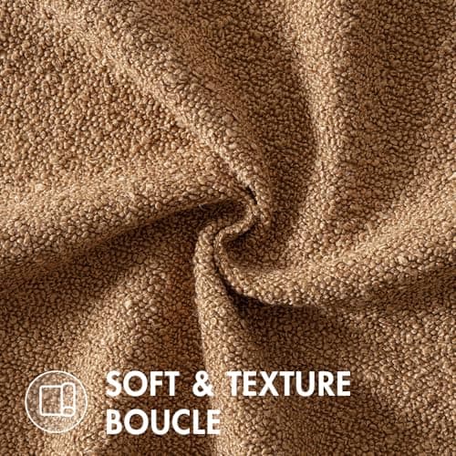 MIULEE 18x18 Inch Textured Boucle Pillow Covers Set of 2 BrownAccentLivingroom Decor