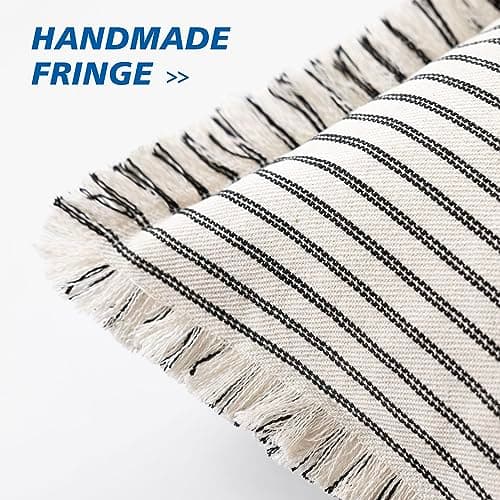 Modern Striped Throw Pillow Covers Set of 2 for Living Room Farmhouse Decor