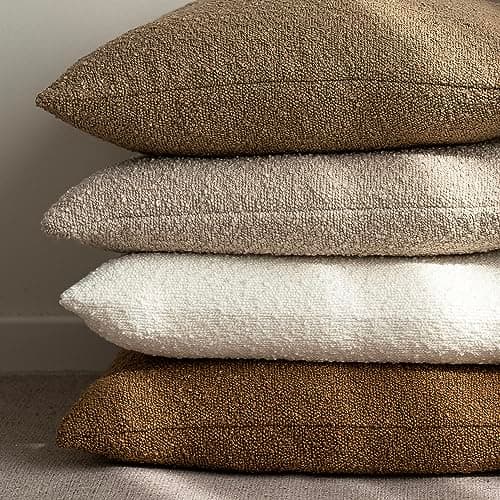 Textured Boucle Throw Pillow Covers - Cozy Soft Decorative Cushion Case
