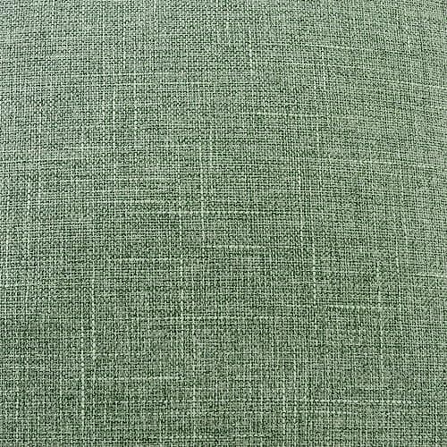 Set of 2 Emerald Green Linen Throw Pillow Covers 20x20 Inch with Vintage Buttons/Hidden Zipper for Couch or Bed.