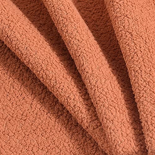 Cozy Terracotta Bouclé Textured Throw Pillow Covers 18"x18"