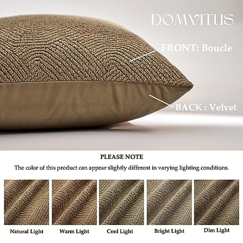 Luxury Neutral Boucle Pillow Covers Set of 2 for Couch or Bed