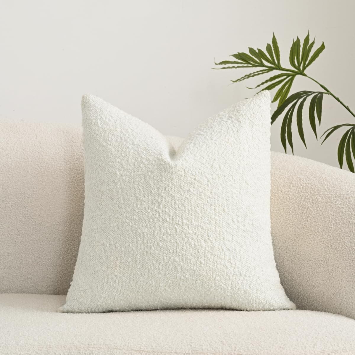 Sanmetex Textured 18x18 Inch Pillow Covers, White Home Decor