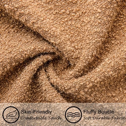Tobacco Boucle Throw Pillow Covers Set of 2 Fluffy Boho Décor