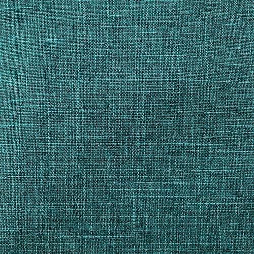 Set of 2 Emerald Green Linen Throw Pillow Covers 20x20 Inch with Vintage Buttons/Hidden Zipper for Couch or Bed.