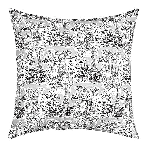Vintage Paris Grey Fairy Eiffel Tower Pillow Cover