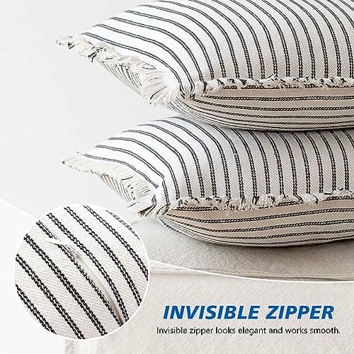 Modern Striped Throw Pillow Covers Set of 2 for Living Room Farmhouse Decor