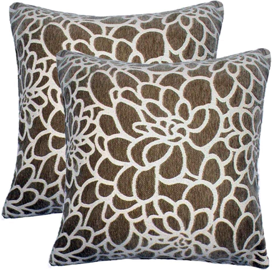 20x20 Inch Embroidered Throw Pillow Covers Set Gray Farmhouse Living Room