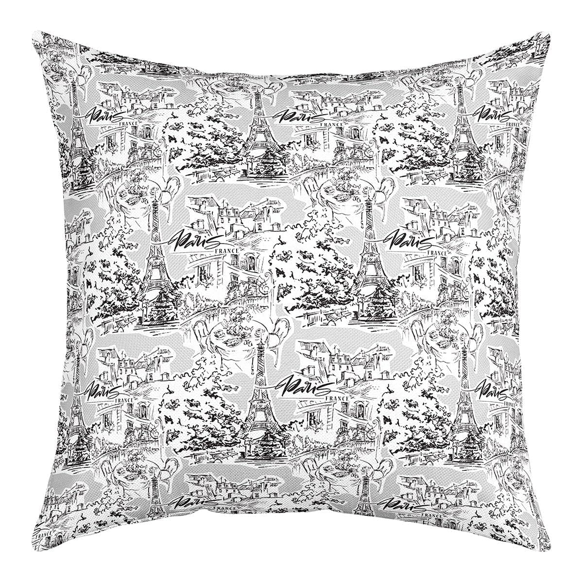 Vintage Paris Grey Fairy Eiffel Tower Pillow Cover