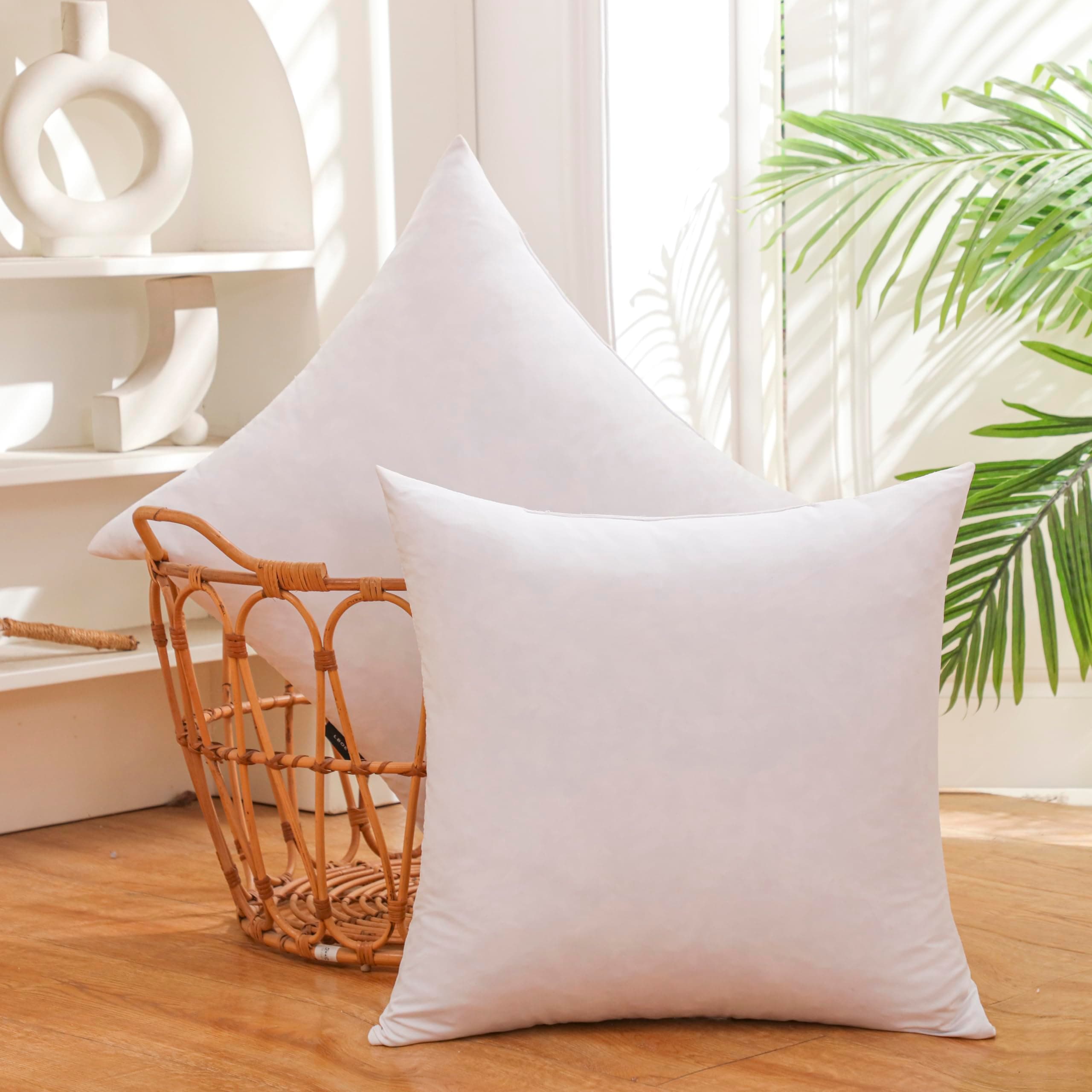 Gold Goose 24x24 WhiteDown and Feather Pillow Inserts,2 Packs,Soft Cover