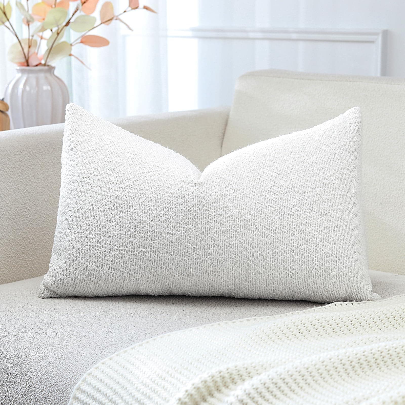 Textured Boucle Throw Pillow Covers for Chair Sofa Bedroom Home Decor
