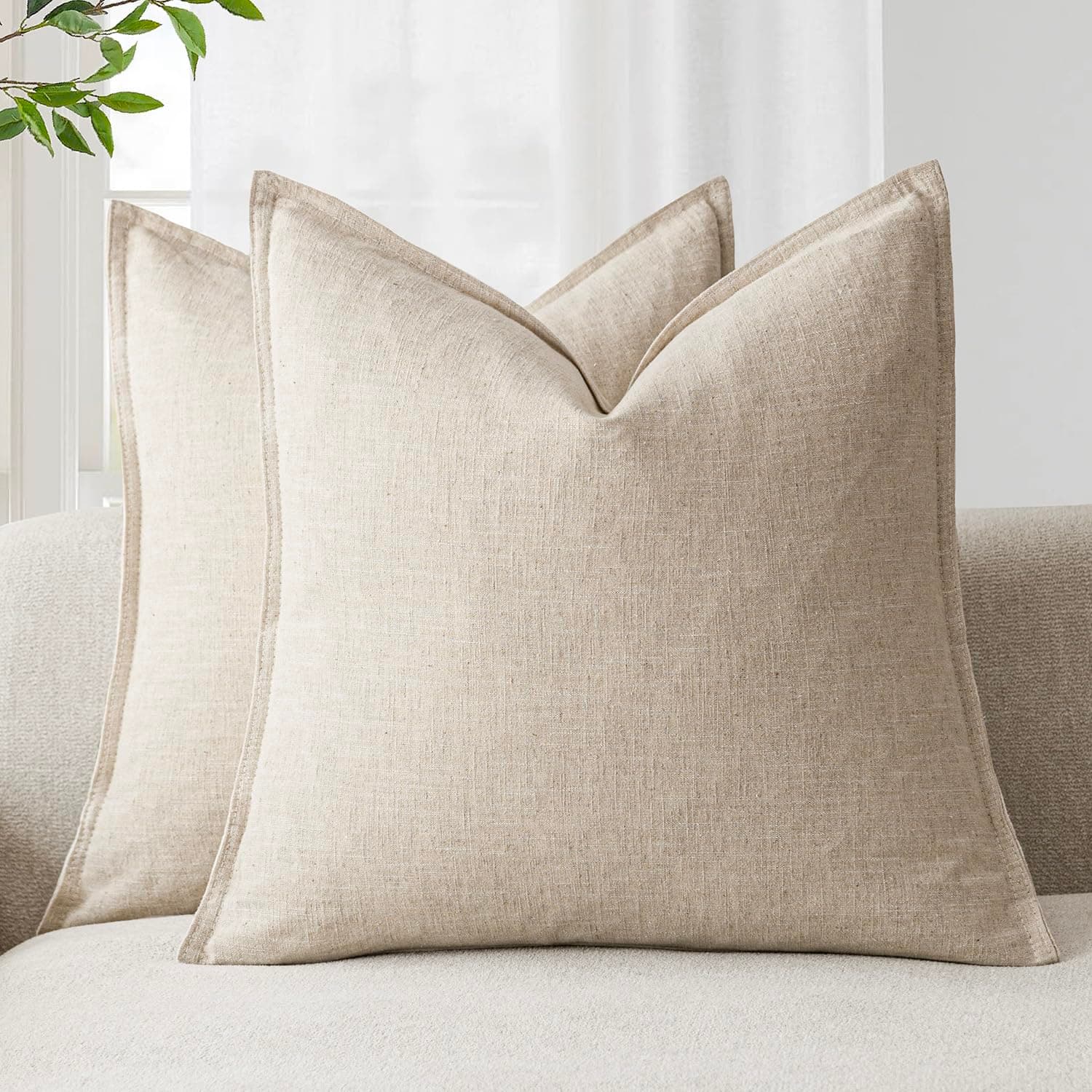 Boho Farmhouse Decorative Throw Pillow Covers - Set of 2