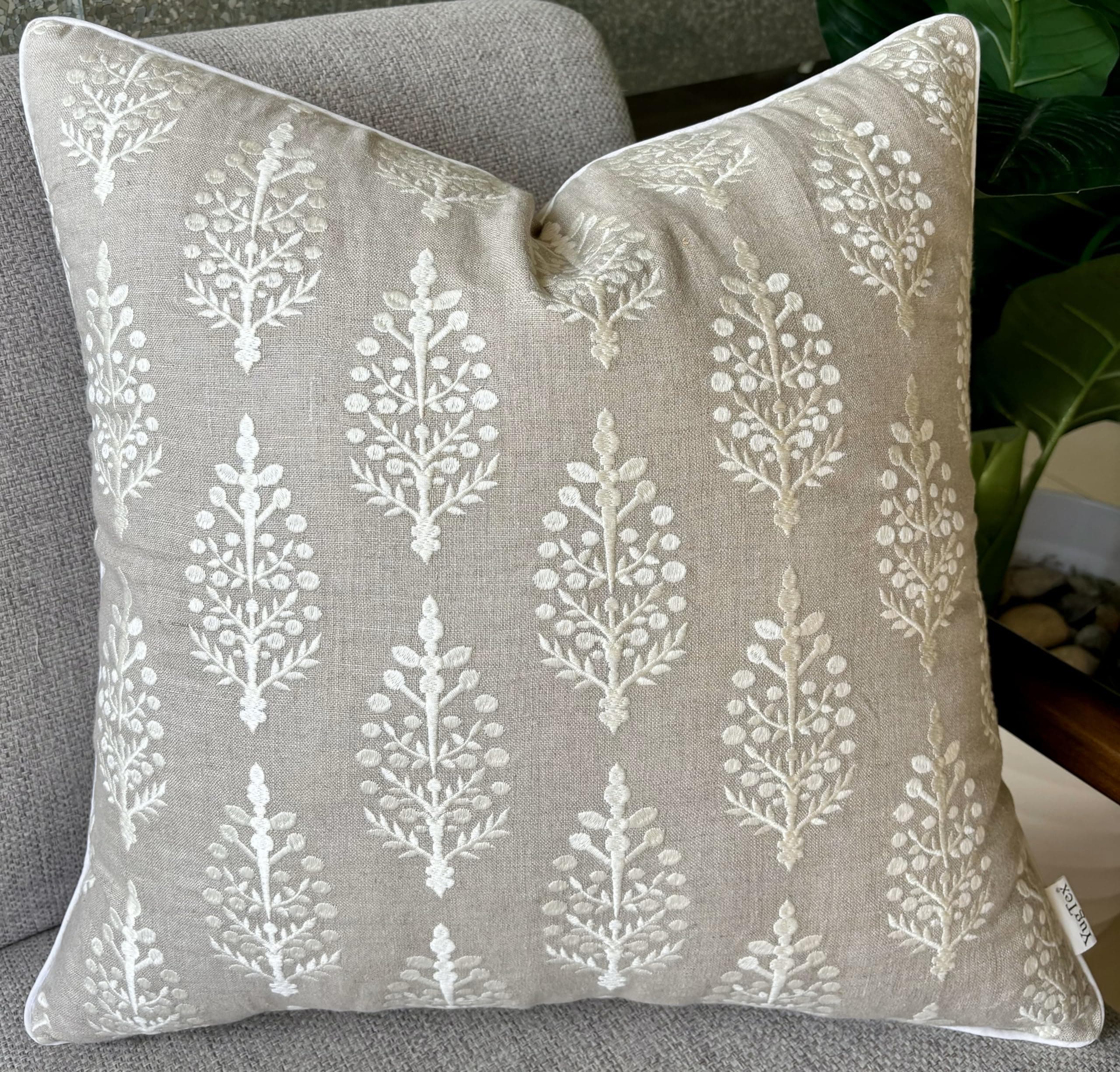 Chandni Paiseley Embroidered Decorative Square Throw Pillow Cover - 18x18 Inches